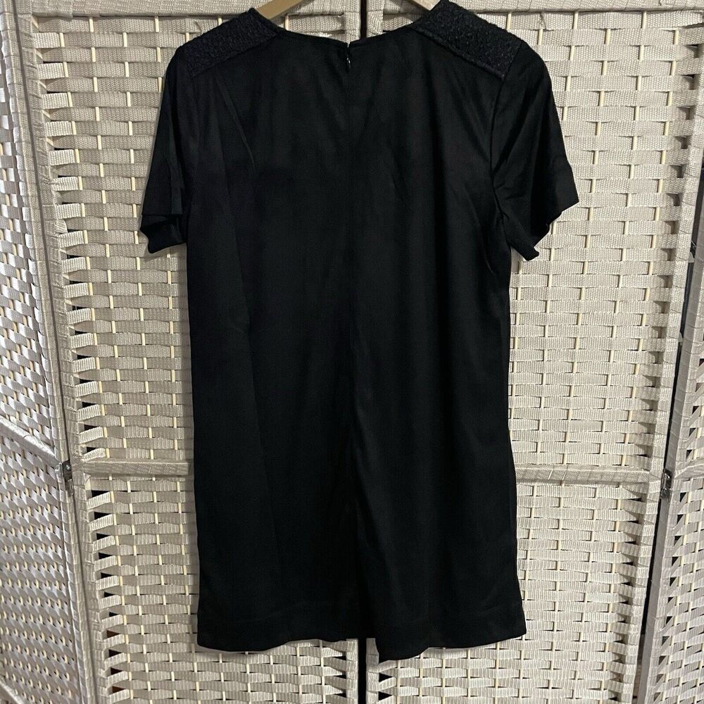 Miss Me Faux Suede Mini Sheath Dress Size S Black Short Sleeve Embroidered NEW - Picture 2 of 11